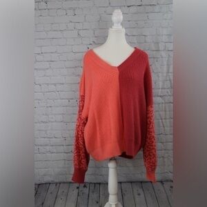 LIKE NEW PINK LILY COLOR BLOCK KNIT SWEATER - Size Large SKU:421